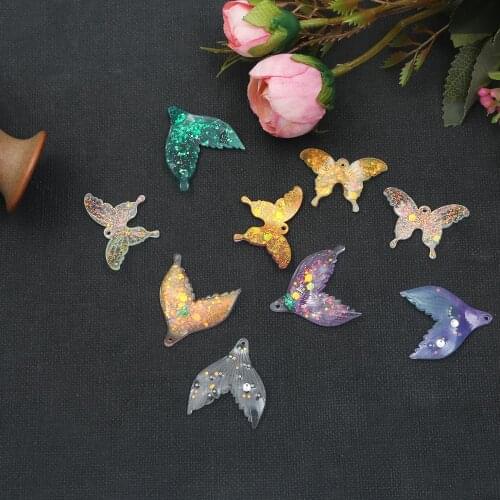 1pc Multicolor Sequins Beads Fish Tails Butterfly Acrylic Beads for Jewelry Making DIY Bracelet Necklace Earrings Accessories