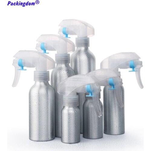 10pcs Aluminum Bottle Empty Trigger Water Mist Sprayer Bottle Hairdressing Container Atomizer 30ml 50ml 100ml 120ml 150ml 250ml