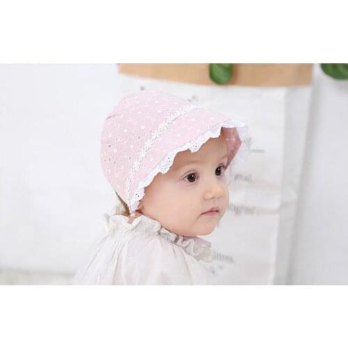 100pcs Girls Princess Hollow Baby Girls Sun Hat Cap Lace Cotton Kids Flower Cap