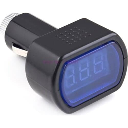 100pcs Cigarette lighter voltmeter Portable Digital Monitor Car Volt Voltmeter Tester LCD Cigarette Lighter Voltage Panel Meter