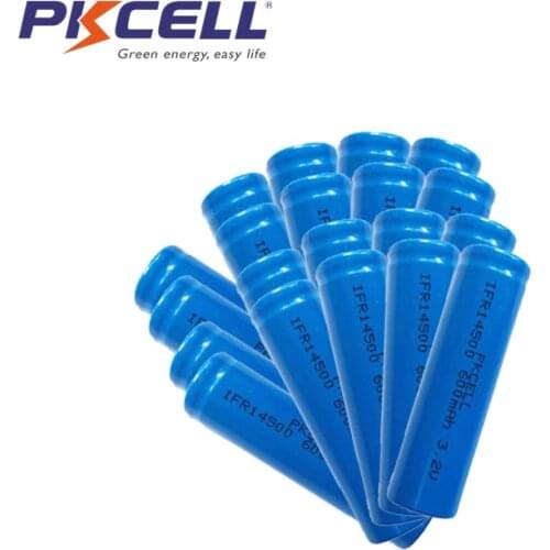 12 X PKCELL PKCELL IFR14500 14500 600mAh AA 3.2V Lithium iron phosphate power battery rechargeable batteries for Electric Shaver
