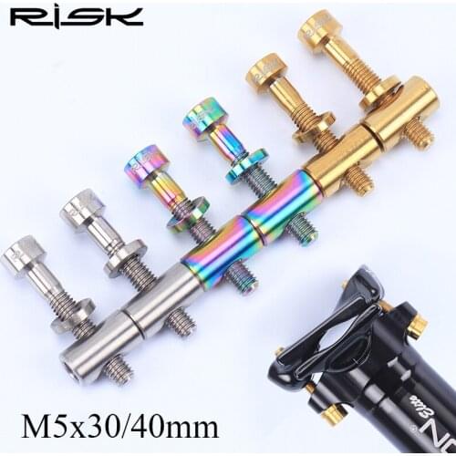 RISK 2sets M5x30mm M5x40mm Titanium Alloy Bicycle Seat Post Bolt Thomson Seatpost Bolt Bike Screw Cycling Parts M5*30mm M5*40mm