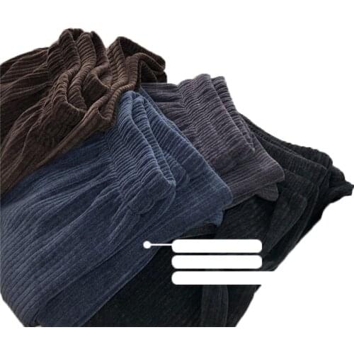 2021 Thick High-waist Wide-leg Pants Womens Fall Winter Drape Comfortable Straight Loose Casual Corduroy Pants Trousers 40a