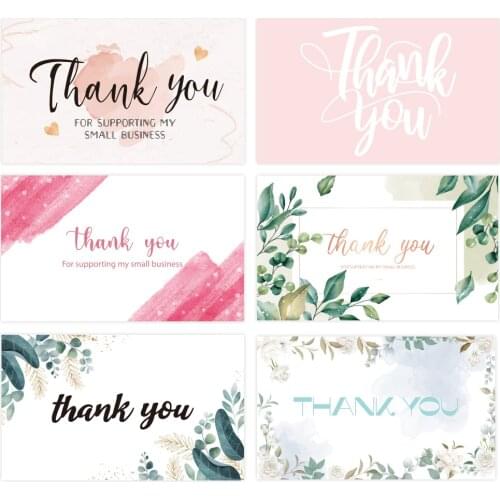 30 Pcs/pack flower thank you for supporting my small business card pink gift card package decoration card 2021 New