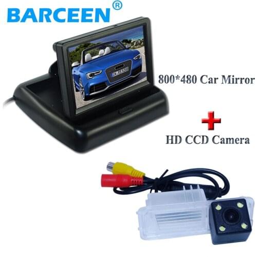 4.3"car display monitor and car back camera with 4 LED plastic shell 170 wide viewing angle for Volkswagen GOLF 6 /Magotan