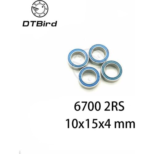 4PCS 10x15x4 Blue Rubber Bearings ABEC-3 6700 2RS 61700 2RS