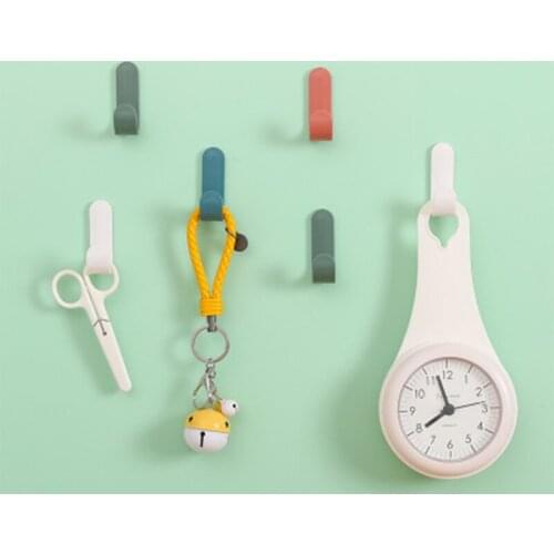 4pcs/set Plastic Door Storage Rack Hangers Towel Hooks Self Adhesive Wall Hangers Hat Racks Keys Hook Home Decor