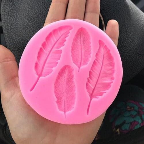 Mini New 4Pcs Feather Silicone Mold For Sugarcraft Handmade Mould Fondant/Cake Decorating Tool Party DIY Mold Tool