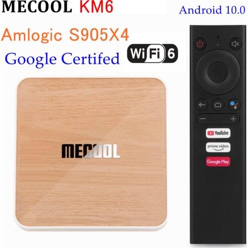 5PCS Mecool KM6 Deluxe ATV Android 10.0 TV Box Amlogic S905X4 4GB 64GB Dual Wifi 6 BT 5.0 1000M Google Certified Media Player