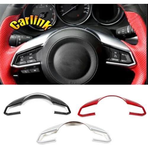 ABS Matte/Carbon Fibre/red For Mazda 2018 2019 CX-3/2017 2018 2019 CX-5 Car steering wheel Cover Trim styling accessories 1pcs