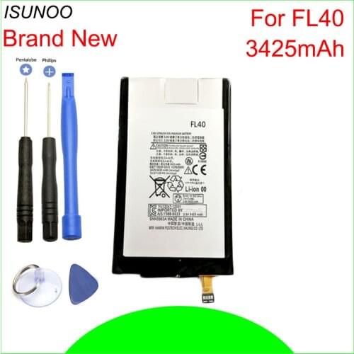 ISUNOO 3425mAh FL40 battery for Motorola Moto X 3A Dual XT1543 XT1544 Smartphone Battery With Repair Tools