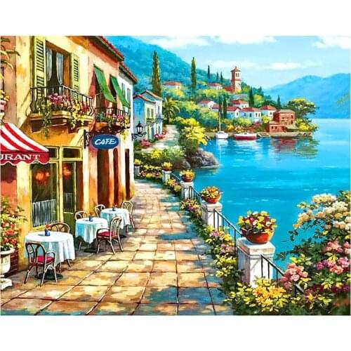 Canvas Size 5D Diy Diamond Painting Cross Stitch Kit Diamond Mosaic Embroidery " Landscape " Painting Square/Round Drill Gift
