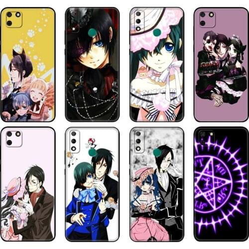 Black tpu Case For Huawei Y9S Y6S Y8S Y5P Y7P Y8P Case Huawei Y5 lite Prime Y6 Cover Japanese Anime Black Butler Kuroshitsuji
