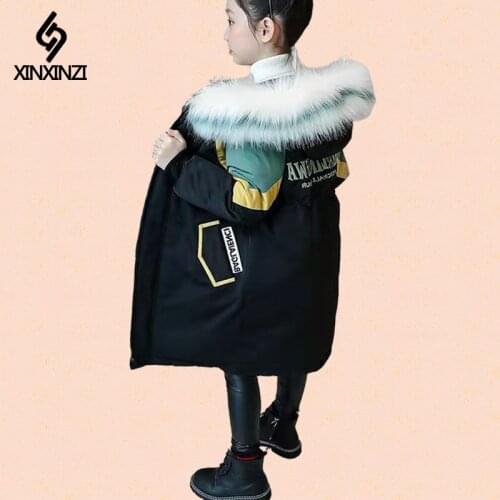 Children`s Jacket Winter Overalls for Girls warm Coats Outerwear Kids Clothing Teenager Thickening Parka 4 - 12 13 Years Clothe