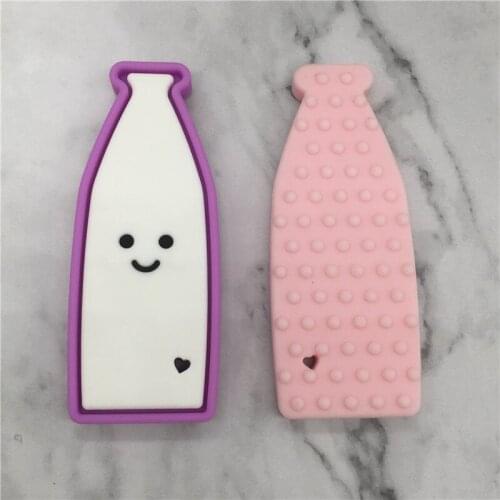 Baby Teething Toys Silicone Teether Milk Bottle Nursing Goods Safe and Non-toxic Silicone Newborn Teething Product For Children