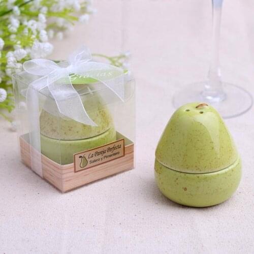 The Perfect Pair Ceramic Pear Salt & Pepper Shaker Baby Birthday Party Giveaways Wedding&Bridal Shower Favors