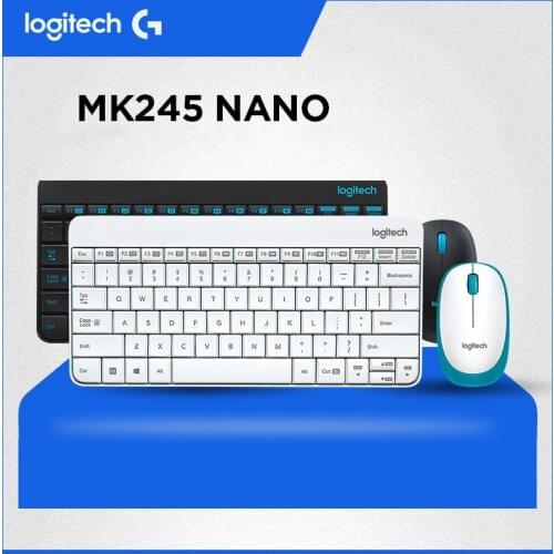 Logitech MK245 USB Nano Mini Wireless Gaming Keyboard Set 1000DPI Ergonomic Mouse Combos Set for Notebook Laptop Home Office