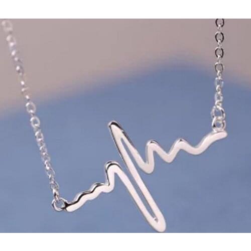 Stainless Steel Heartbeat Necklaces & Pendants Career Women High Polished Pendant Letter Love Necklace Friendship Jewelry