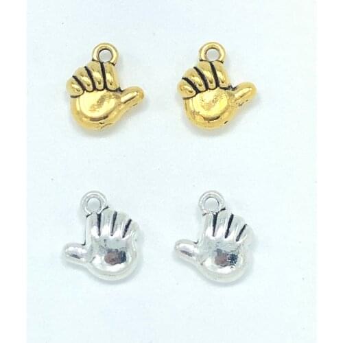 JUNKANG 30pcs 11*13mm popular Turkish child star small handcuffs pendant DIY handmade bracelet Necklace Jewelry accessories