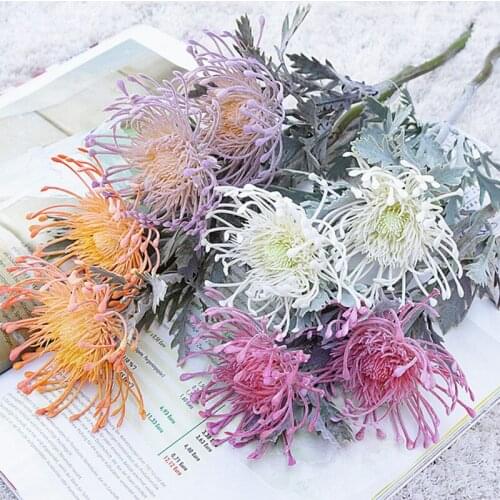 Short Branch 2 Hair Planting Pincushion Flower Simulation Flower Home Decoration Arrangement Flower Wedding Photography Setting