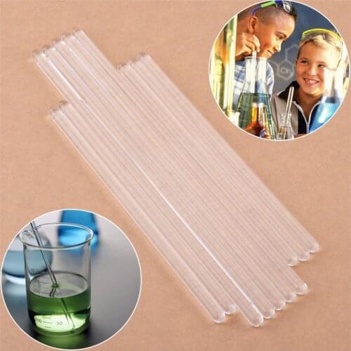 LETAOSK 5Pcs Clear Round Head Borosilicate Glass Stirring Rod for Laboratory Families Schools Factories Drainage Bar Mixer Work