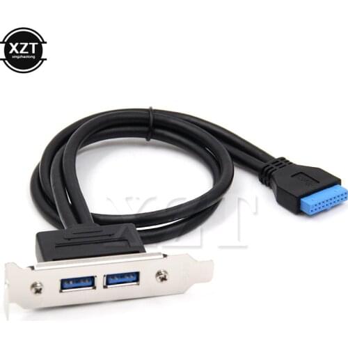 0.5M PC Mainboard 20 pin to Dual USB 3.0 Ports Express Cable Motherboard 20Pin to 2 USB3.0 Panel Bracket Extension Cord