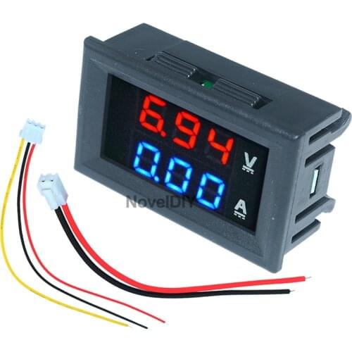 0.56 inch Mini Digital Voltmeter Ammeter DC 100V 10A Panel Amp Volt Voltage Current Meter Tester Blue Red Dual LED Display