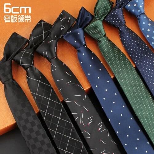Fashion Men Accessories Skinny Tie 6cm Mens Tie Striped Shirt Gift for Men Korean Style Tie Down