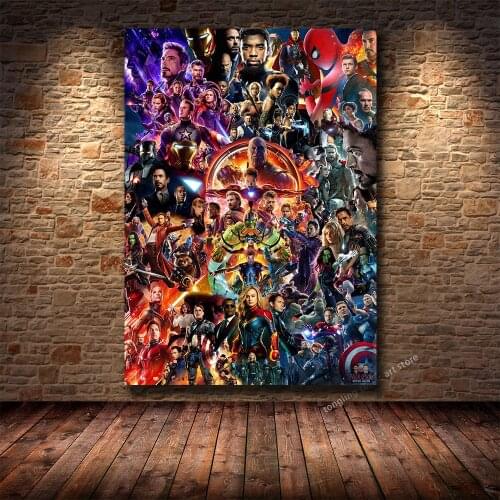 Avengers EndGame Canvas Poster Marvel Movie Poster Canvas Wall Art Home Canvas Painting for Living Room Home Decor Cuadros Gift
