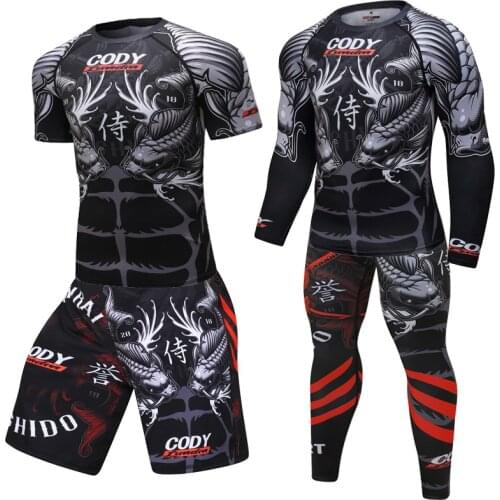 Men T shirt+Pants MMA Boxing Muay Thai Shorts kickboxing suit Boxeo Fitness Sport suits Jersey Jiu Jitsu T-shirt Brand clothing
