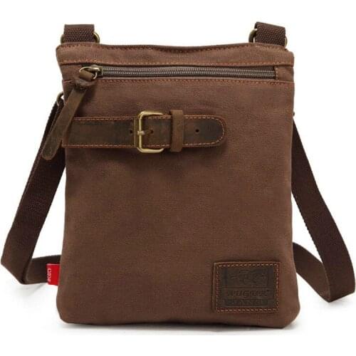 Mens Fashion Canvas Solid Color Casual Business Shoulder Bag Messenger Bags Sling Bag for Men