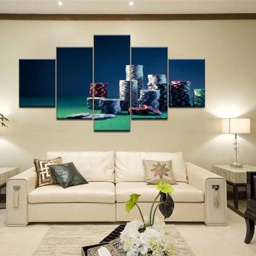 Wall Art Canvas Painting Art Poker Chips living room Home Decor Gambling Chip Picture HD Prints for Club Casino Wall Decorations