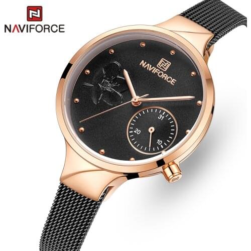 NAVIFORCE Top Brand Luxury Fashion Date Ladies Wactehs Stainless Steel Women Watch Female Quartz Wristwatch relogio feminino