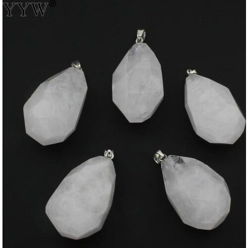 White Clear Quartz Pendant High Grade Natural Stone Pendant Reiki Chakra Jewelry Making Accessories For Necklace Bracelet 1PC