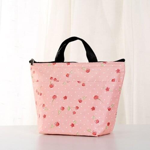 Portable Lunch Bag Waterproof Polyester Fabric Women Kids Office Worker Fashion Picnic Travel Insulation Tote Storage Handbags