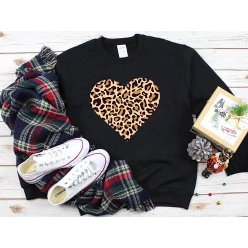 Love Valentines Day Leopard Heart Gift Shirt kawaii Graphic O Neck Women shirts Cotton Casual Female Clothing Short Sleeve Tees