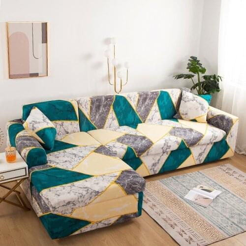 Sectional L Shape Colorful Stretch Elastic Sofa Cover Set Sofa Modern Corner Sofa Towel Furniture Protector for Living Room