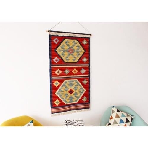 Wool kilim Floral carpets Cover Large Vintage Style home for living room Geometric patterns geometric Wool Rug Carpet