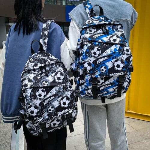 School Bags Backpack for School Students Casual Backpacks for Male and Female Students Designer Bag Football Print School Bags