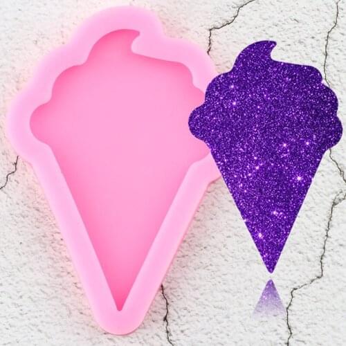 Cone Ice Cream Phone Grip Silicone Mold Badge Reel Craft Keychain Epoxy Resin Molds Pendant Necklace Jewelry Making Mould