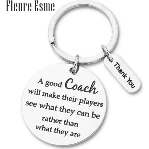 Appreciation Sport Keychain Coaches Gift for Basketball Football Baseball Swimming Soccer Gymnastics Retirement Coaches