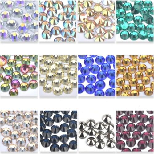 Super Glitter Crystal AB Rhinestones SS3-SS50 Hot Fix FlatBack Strass Sewing&Fabric Garment Nail Art Rhinestones D