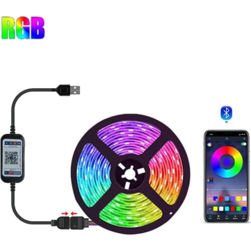 LED Strip Light Flexible Lamp 1M 2M 5M Tape Diode SMD 5050 DC5V Desk Screen TV Background Lighting USB Cable Bluetooth APP