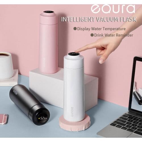 EQURA 400ML Thermos Vacuum Flask Temperature Display 316 Stainless Steel Hot Water Bottle Travel Coffee Mug Tea Milk Thermo cup