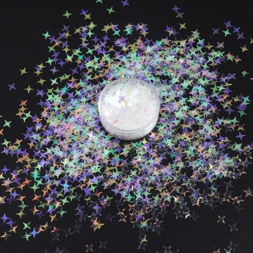 Ultrathin 4mm Star Sequins Nail Glitter Paillettes Laser Silver Eo-Friendly PET Sequin Nails Art Manicure Material Confetti 8g