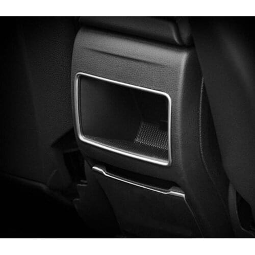 Stainless Car Inner Rear Armrest Box Air Vent Cover Trim Frame Decoration For Benz GLA X156 CLA A B-Class 2014 -2015 Car Styling