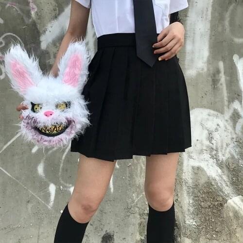 Japanese Student Jk Summer High Waist Punk Gothic Preppy Style A-Line Pleated Mini Cute Girls School Skirt Vintage Female Skirt