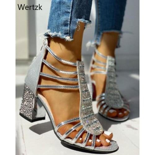 Woman Sandals Shoes Sandalias Mujer 2020 Summer Style Wedges Pumps High Heels Slip on Bling Fashion Gladiator Shoes Women B405