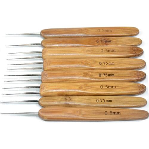 1pcs Bamboo Handle Craft Needle Home Use Crochet Hooks Portable Sweater Knitting Multi Size Ergonomic Sewing Tools