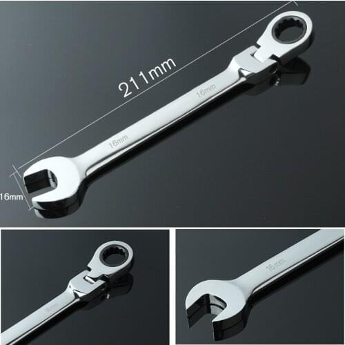 HOEN 1pcs 16mm Allen Key Keys Ratchet Spanners Flexible Head Ratchet Wrench Sockets Adjustable Torque Lens Spanner